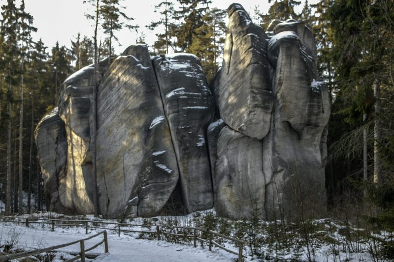 Sandstone towers in the rock town of Adršpach
