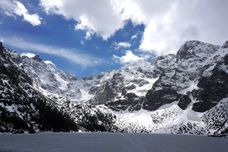 The mountain lake Morskie Oko in the Tatra (May 2019)