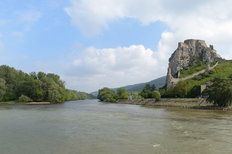 Devín Castle over the confluence of the Morava and the Danube (May 2019)