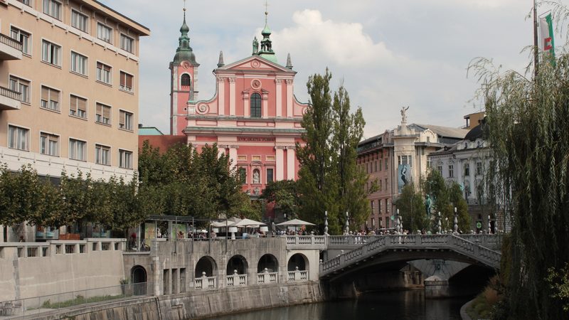 The Triple Bridge and Prešeren Square in Ljubljana