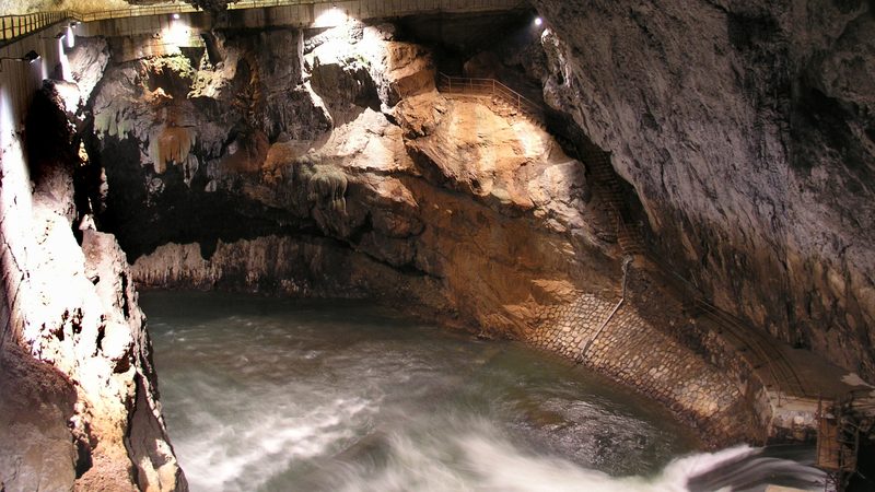Dripstones in Postojna Cave