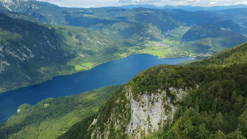 Lake Bohinj seen from the Vogel cable car