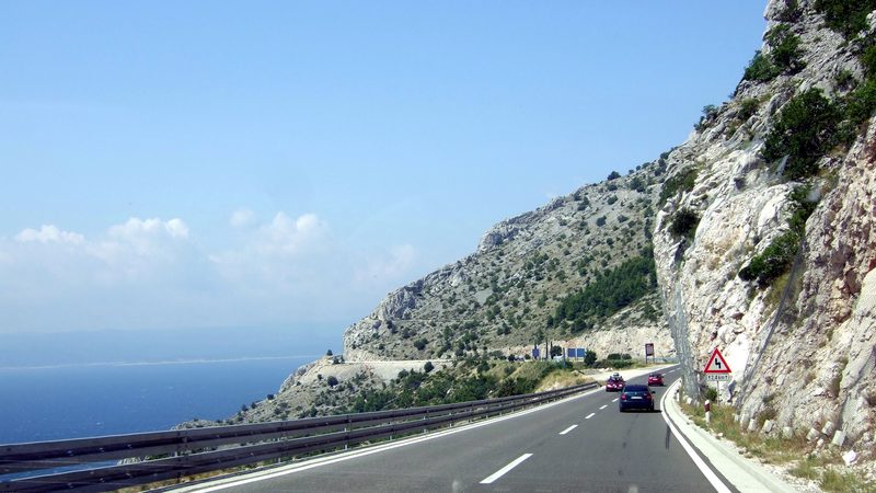 The coastal road on the Adriatic