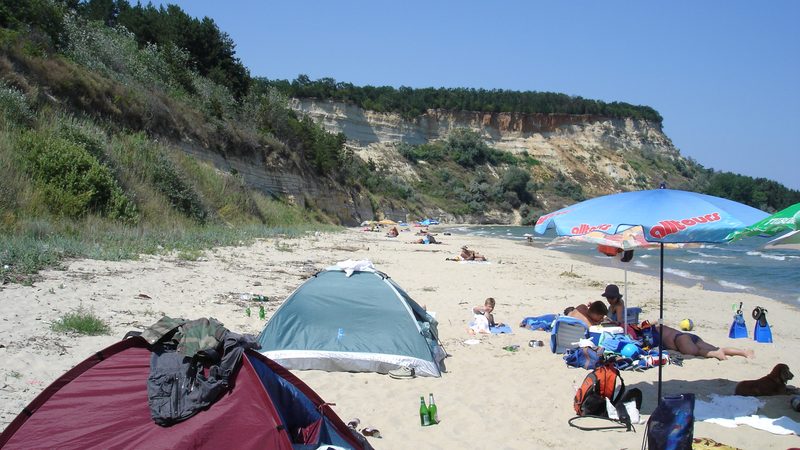 Camping on the beach of the Bulgarian coast
