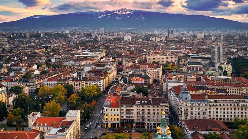 Sofia with the Vitosha Mountains in the background