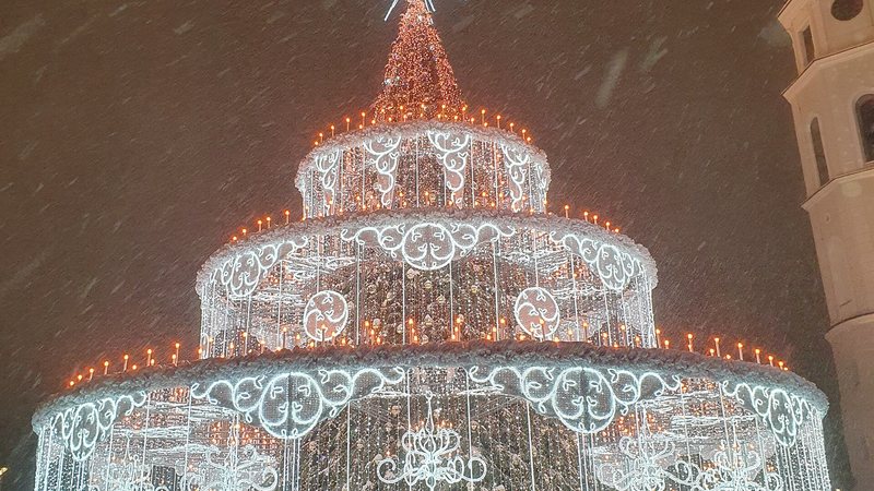 Christmas market in the Cathedral Square, Vilnius