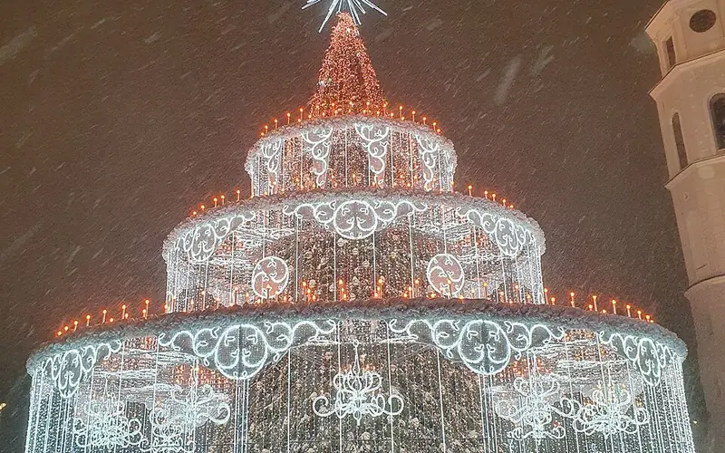 Kerstmarkt op het Kathedraalplein, Vilnius